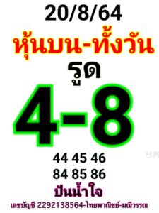 หวยหุ้นวันนี้ 20/8/64 ชุดที่ 2