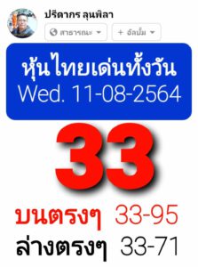 หวยหุ้นวันนี้ 11/8/64 ชุดที่ 3