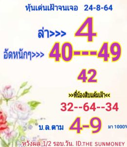 หวยหุ้นวันนี้ 24/8/64 ชุดที่ 4