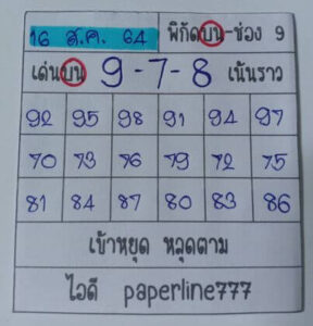 หวยหุ้นวันนี้ 16/8/64 ชุดที่ 8