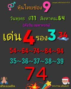 หวยหุ้นวันนี้ 11/8/64 ชุดที่ 5