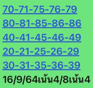 หวยหุ้นวันนี้ 16/9/64 ชุดที่ 10