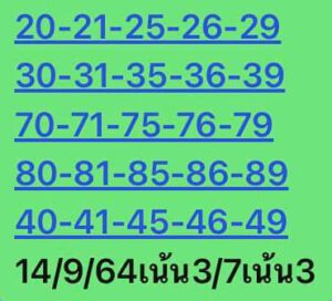 หวยหุ้นวันนี้ 14/9/64 ชุดที่ 1