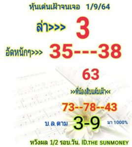 หวยหุ้นวันนี้ 1/9/64 ชุดที่ 2