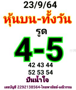 หวยหุ้นวันนี้ 23/9/64 ชุดที่ 3