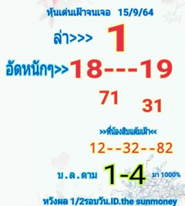 หวยหุ้นวันนี้ 15/9/64 ชุดที่ 5