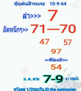 หวยหุ้นวันนี้ 10/9/64 ชุดที่ 4