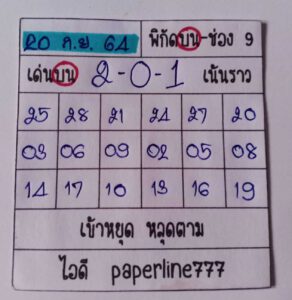 หวยหุ้นวันนี้ 20/9/64 ชุดที่ 1