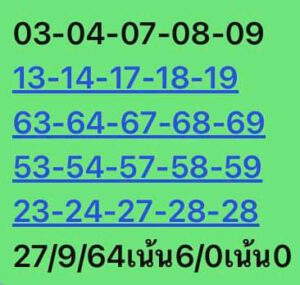 หวยหุ้นวันนี้ 27/9/64 ชุดที่ 4
