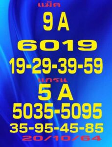 หวยมาเลย์วันนี้ 20/10/64 ชุดที่ 7