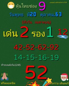 หวยหุ้นวันนี้ 20/10/64 ชุดที่ 10