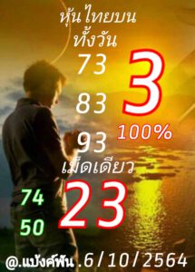 หวยหุ้นวันนี้ 6/10/64 ชุดที่ 2