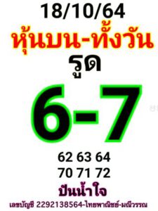 หวยหุ้นวันนี้ 18/10/64 ชุดที่ 3