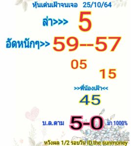 หวยหุ้นวันนี้ 25/10/64 ชุดที่ 8