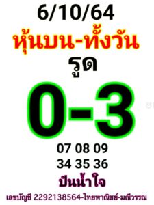 หวยหุ้นวันนี้ 6/10/64 ชุดที่ 7