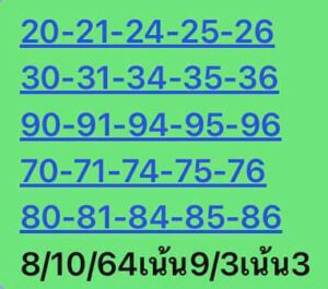 หวยหุ้นวันนี้ 8/10/64 ชุดที่ 9