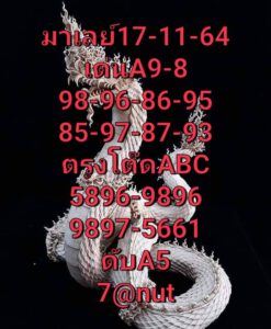 หวยมาเลย์วันนี้ 17/11/64 ชุดที่ 9