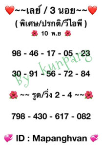 หวยมาเลย์วันนี้ 10/11/64 ชุดที่ 6