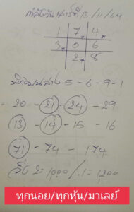 หวยมาเลย์วันนี้ 13/11/64 ชุดที่ 4
