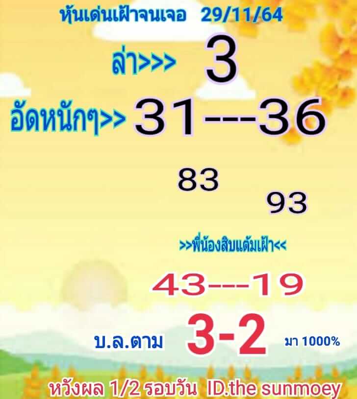 หวยหุ้นวันนี้ 29/11/64 ชุดที่ 9