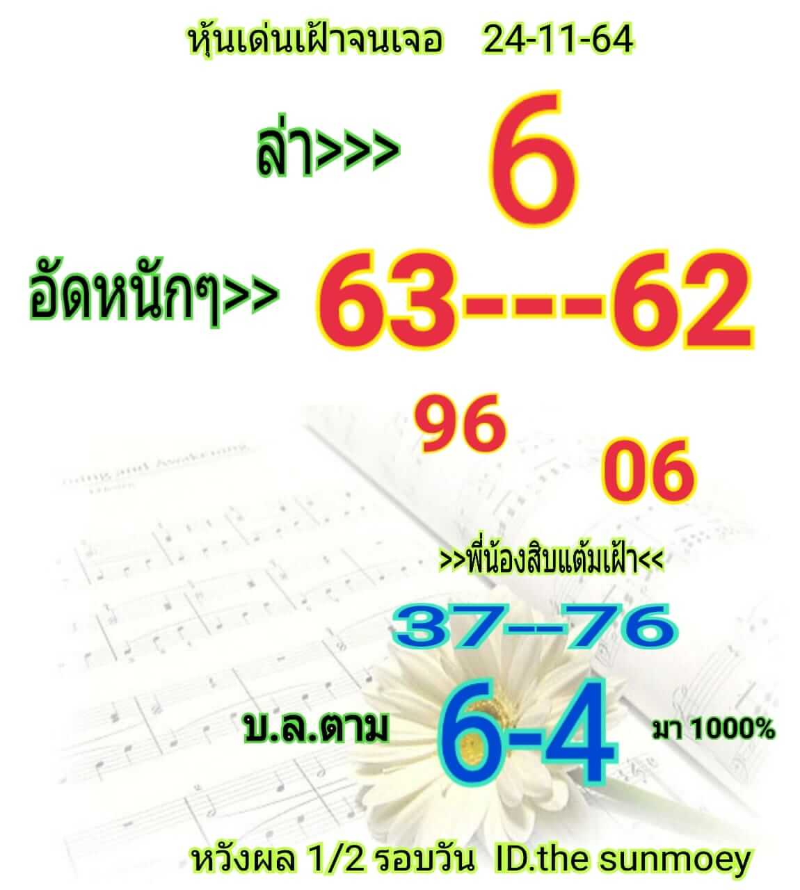 หวยหุ้นวันนี้ 24/11/64 ชุดที่ 9