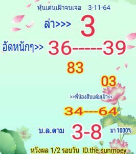 หวยหุ้นวันนี้ 3/11/64 ชุดที่ 10