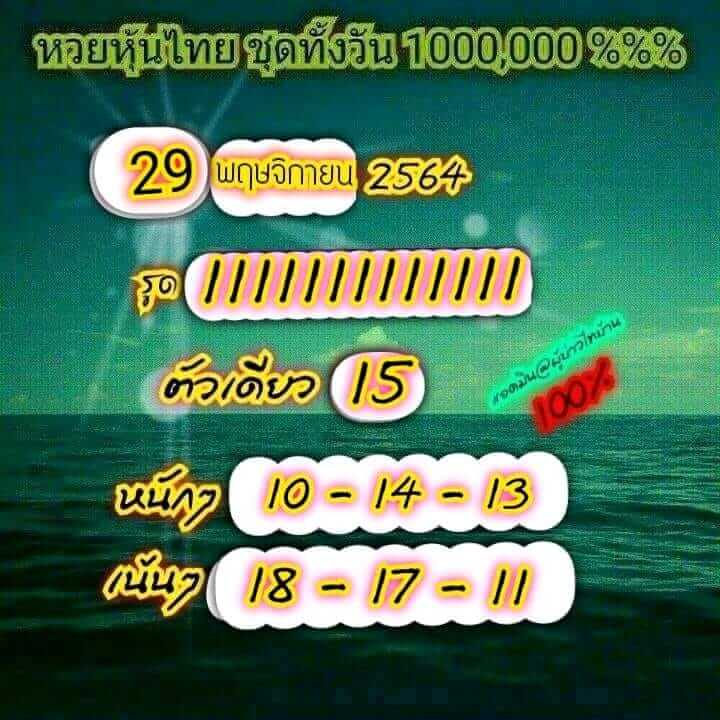 หวยหุ้นวันนี้ 29/11/64 ชุดที่ 3