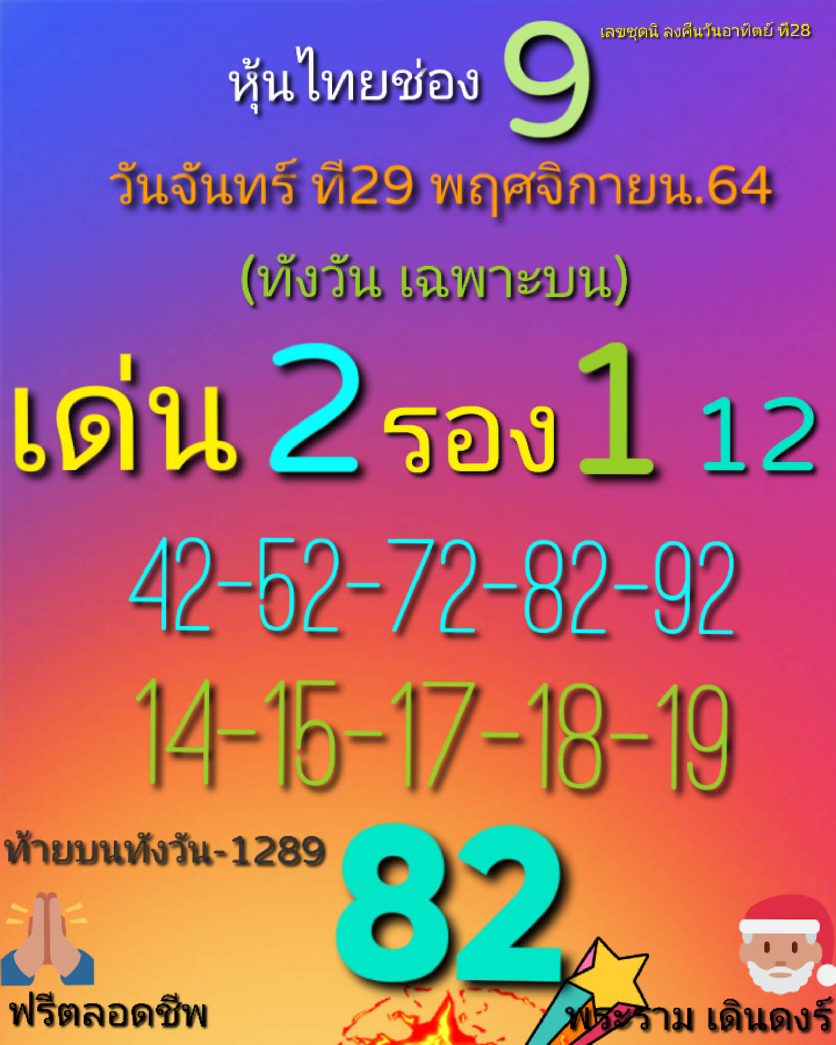 หวยหุ้นวันนี้ 29/11/64 ชุดที่ 4