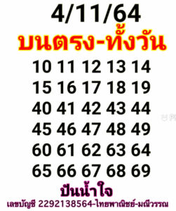 หวยหุ้นวันนี้ 4/11/64 ชุดที่ 2