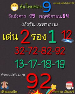 หวยหุ้นวันนี้ 9/11/64 ชุดที่ 4