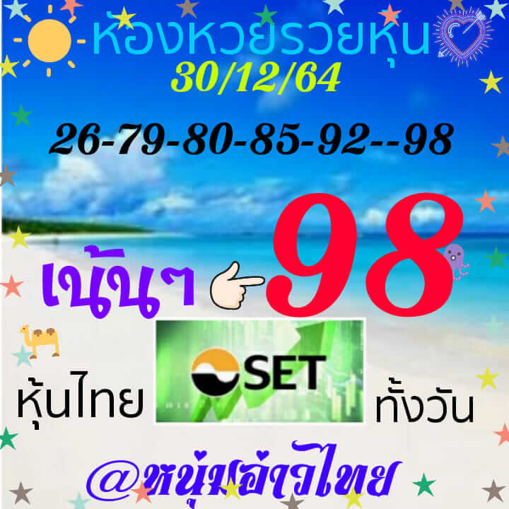 หวยหุ้นวันนี้ 30/12/64 ชุดที่ 3