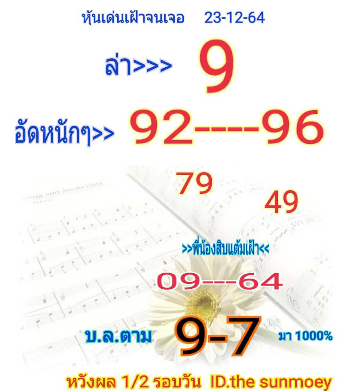 หวยหุ้นวันนี้ 23/12/64 ชุดที่ 9