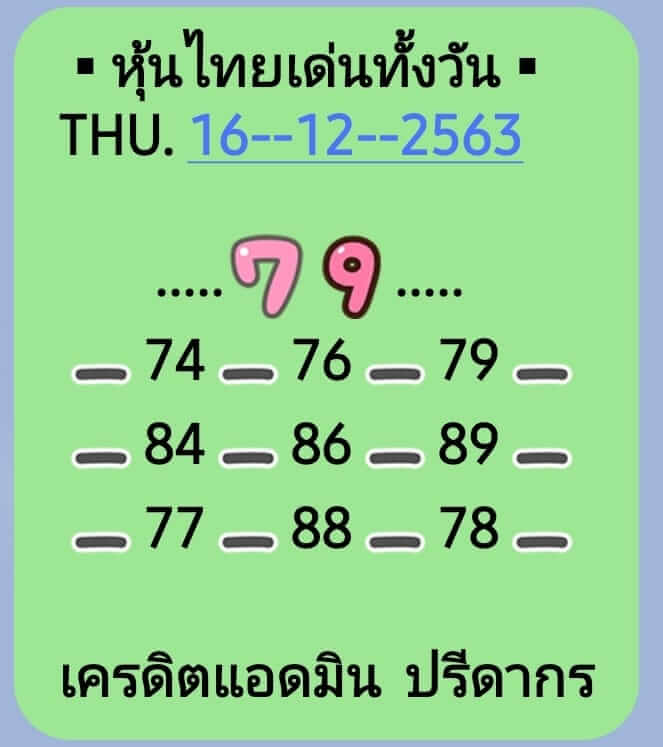 หวยหุ้นวันนี้ 16/12/64 ชุดที่ 6