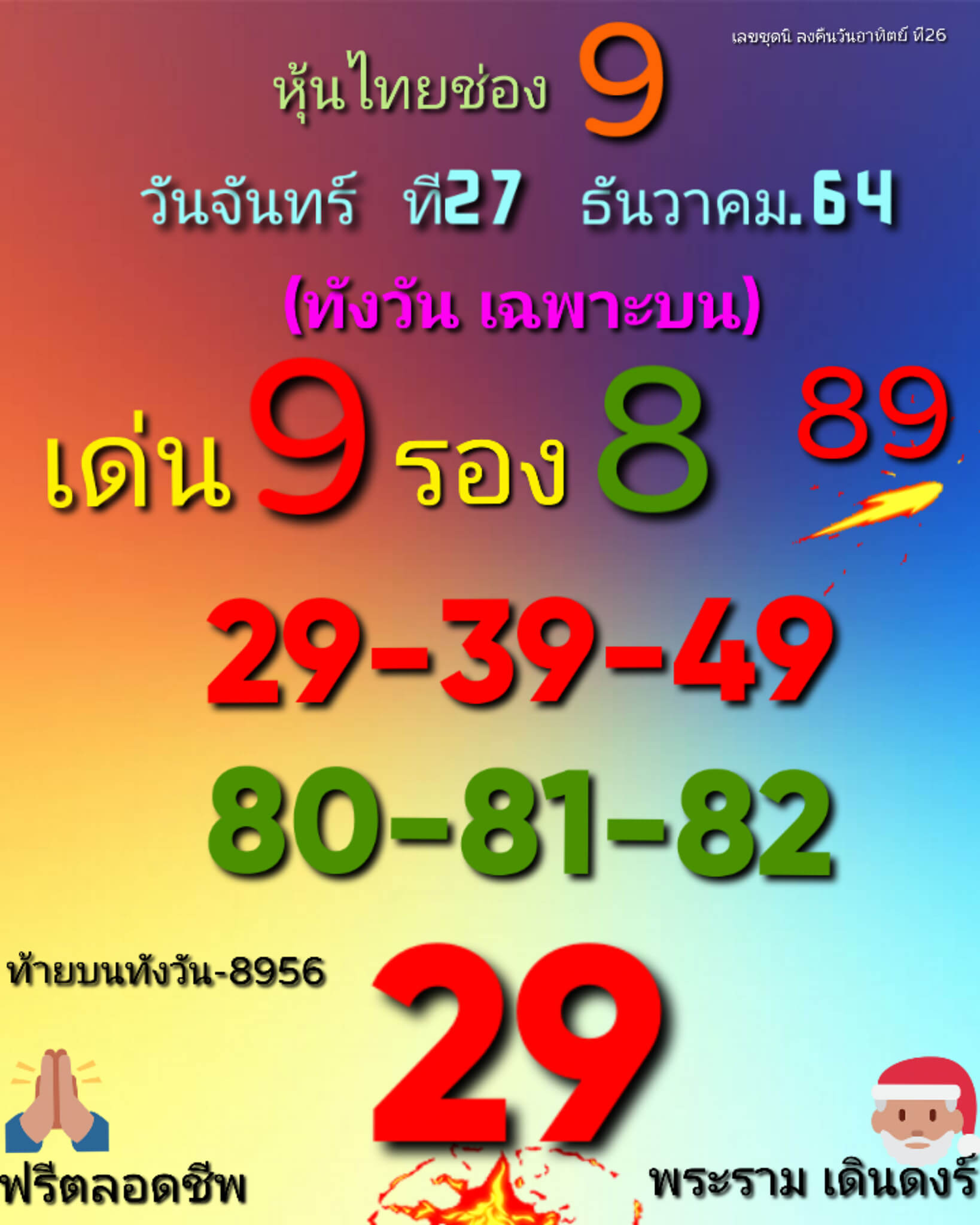 หวยหุ้นวันนี้ 27/12/64 ชุดที่ 7