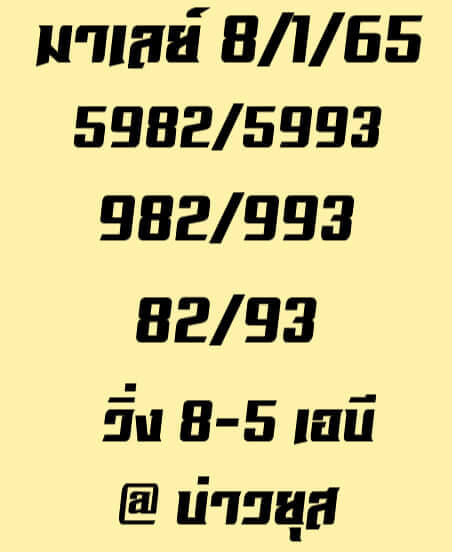 หวยมาเลย์วันนี้ 8/1/65 ชุดที่ 6