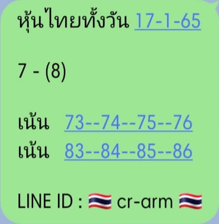 หวยหุ้นวันนี้ 17/1/65 ชุดที่ 1