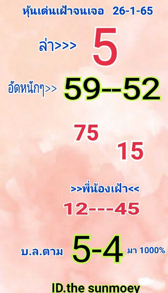 หวยหุ้นวันนี้ 26/1/65 ชุดที่ 9