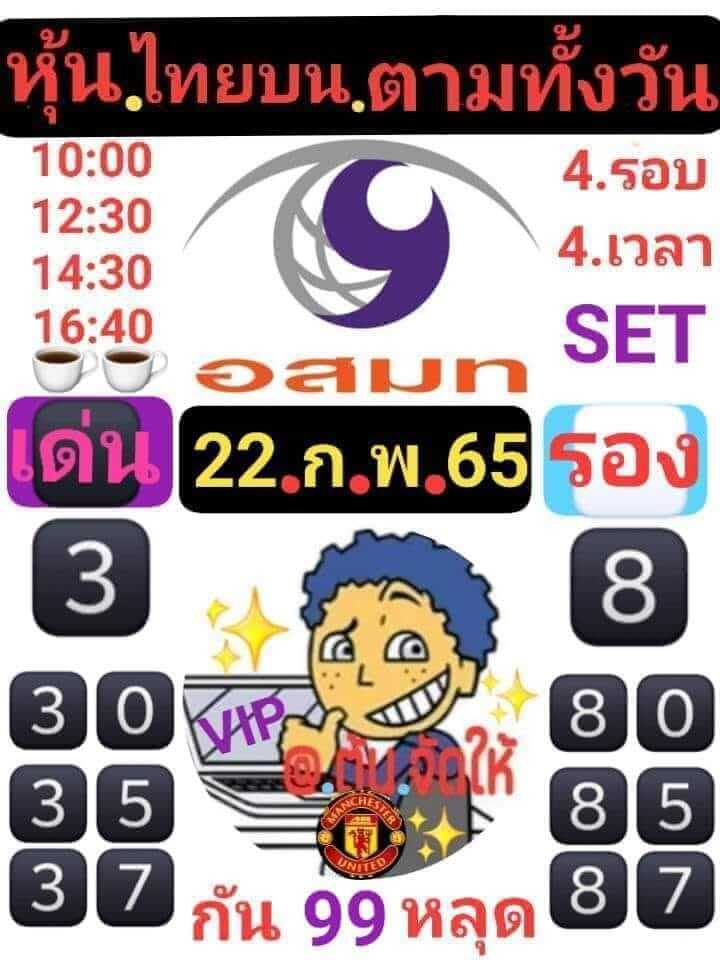 หวยหุ้นวันนี้ 22/2/65 ชุดที่ 9