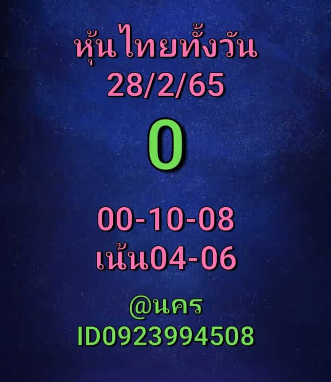 หวยหุ้นวันนี้ 28/2/65 ชุดที่ 8