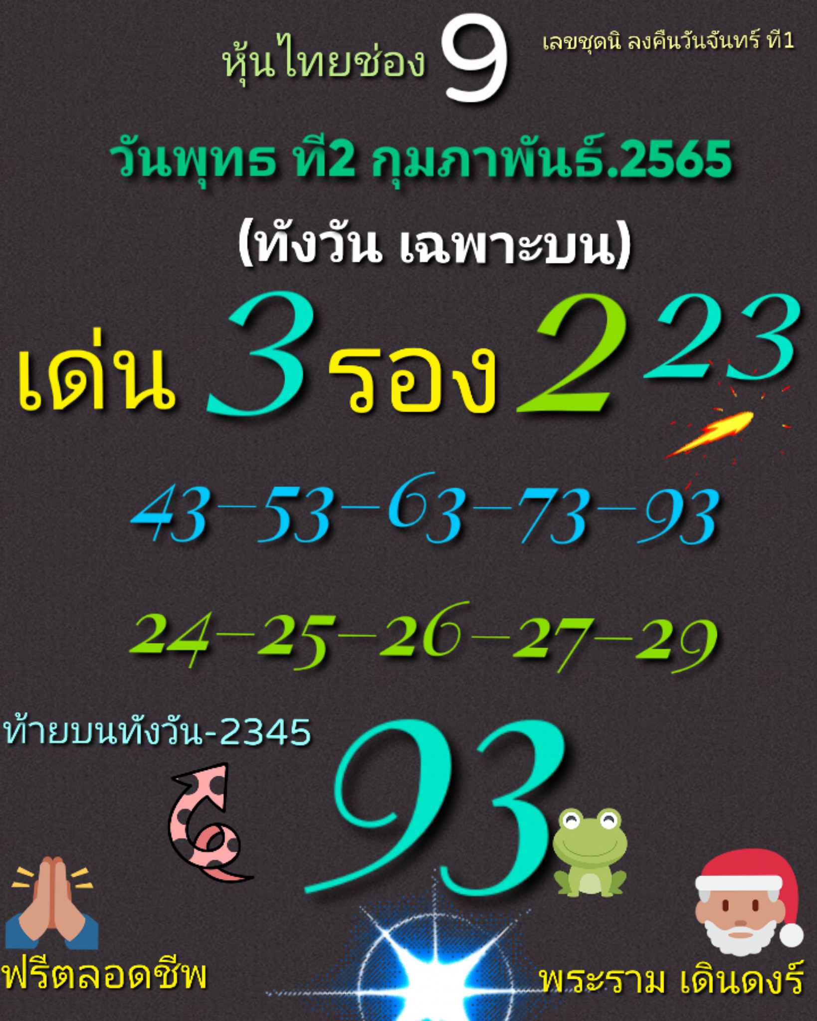 หวยหุ้นวันนี้ 2/2/65 ชุดที่ 8