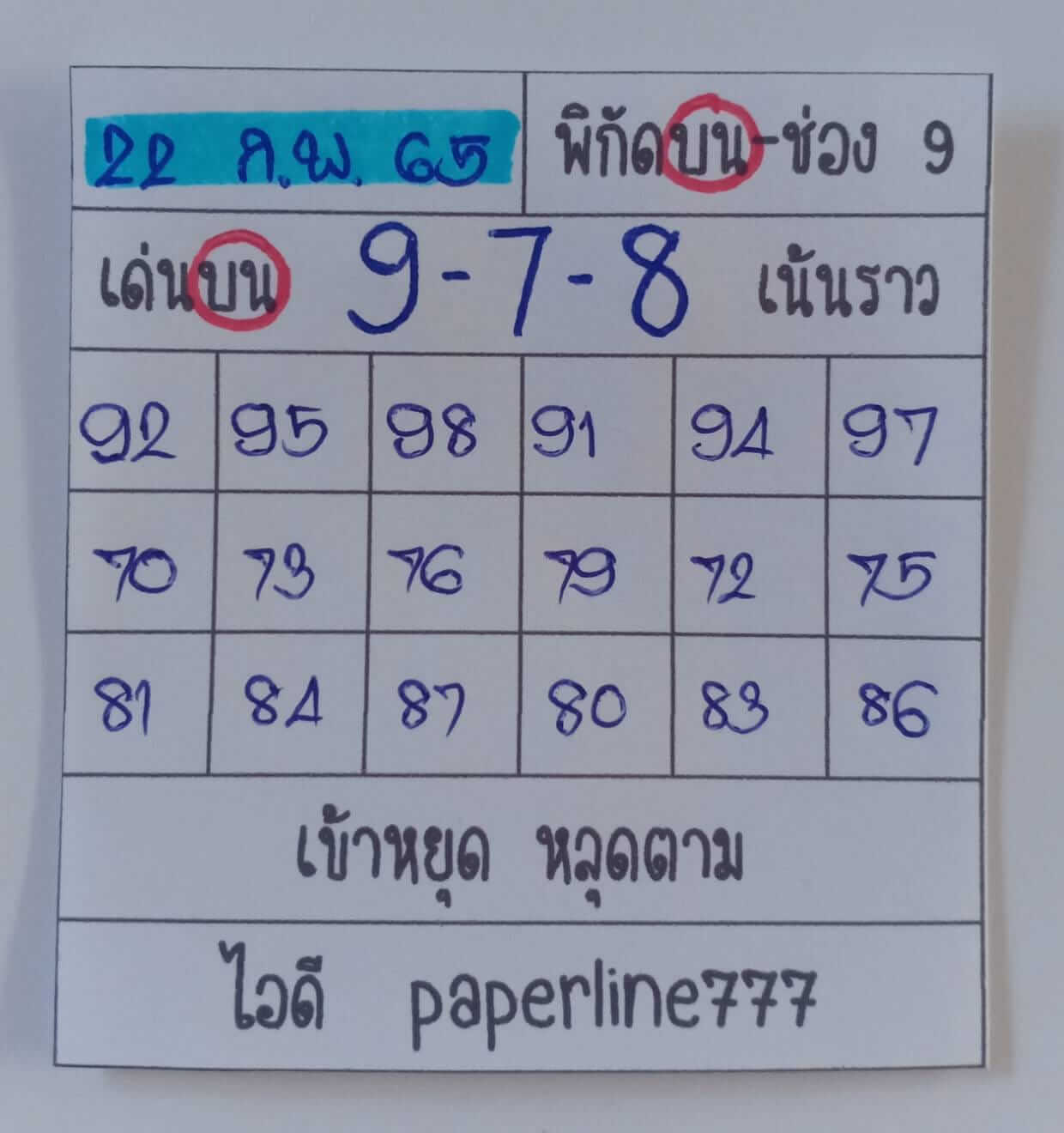 หวยหุ้นวันนี้ 22/2/65 ชุดที่ 2