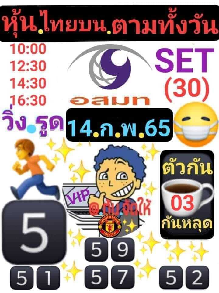 หวยหุ้นวันนี้ 14/2/65 ชุดที่ 3