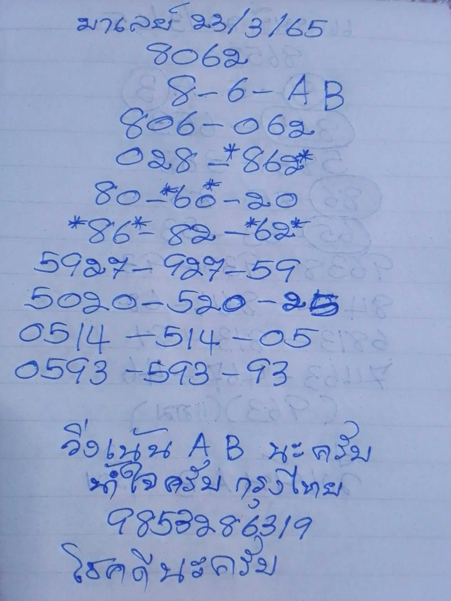 หวยมาเลย์วันนี้ 23/3/65 ชุดที่ 3