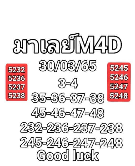 หวยมาเลย์วันนี้ 30/3/65 ชุดที่ 3