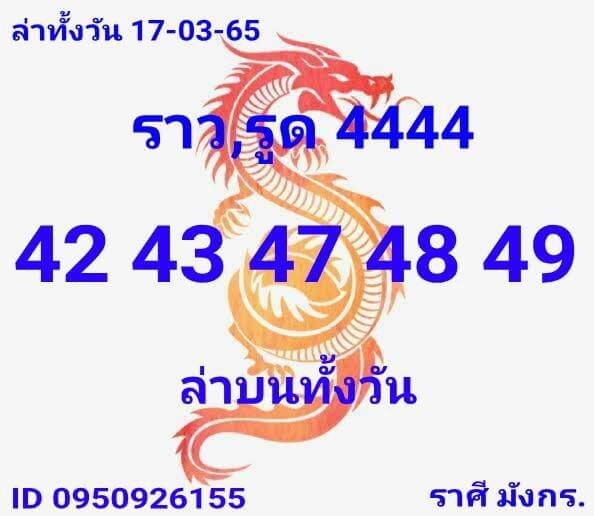 หวยหุ้นวันนี้ 17/3/65 ชุดที่ 10