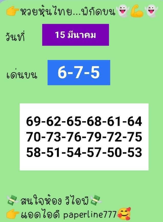 หวยหุ้นวันนี้ 15/3/65 ชุดที่ 6