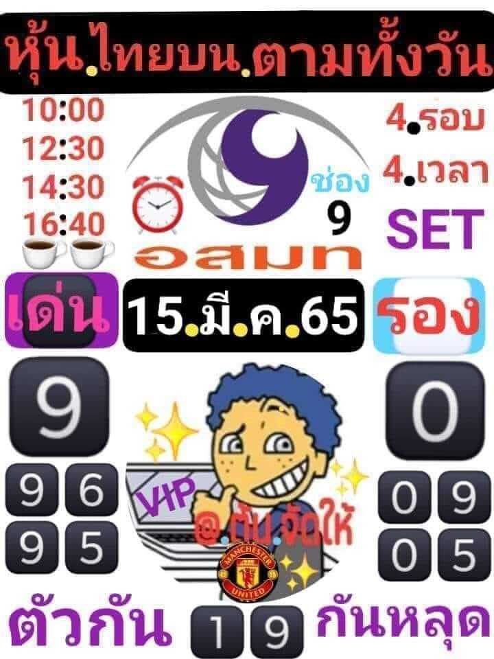 หวยหุ้นวันนี้ 15/3/65 ชุดที่ 7