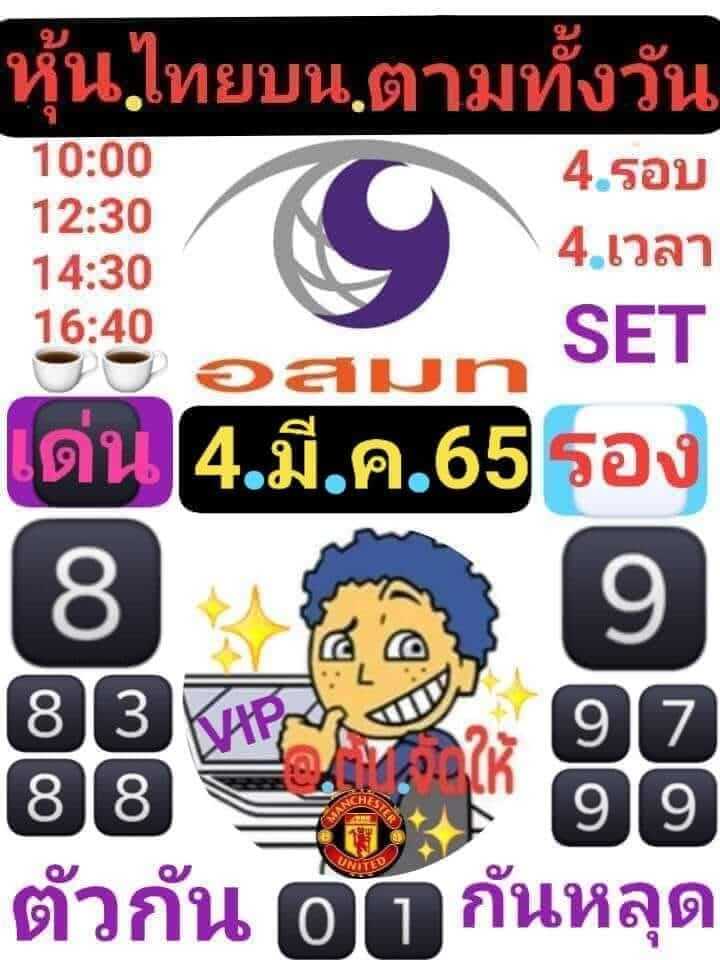 หวยหุ้นวันนี้ 4/3/65 ชุดที่ 2