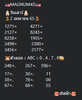 หวยมาเลย์วันนี้ 2/4/65 ชุดที่ 10