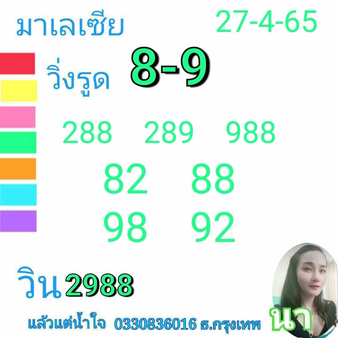 หวยมาเลย์วันนี้ 27/4/65 ชุดที่ 9